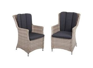 Garden Pleasure Loungesessel DIJON dunkelgrau, grau Kunststoff, Metall, 2-teilig
