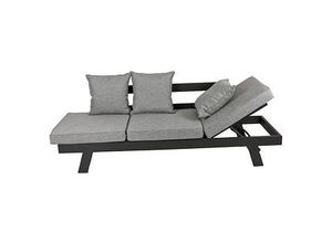 Garden Pleasure Loungesofa DONNA hellgrau, anthrazit Metall, 7-teilig