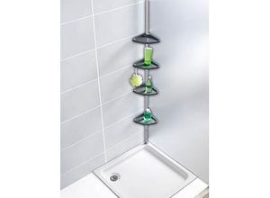 WENKO Teleskop-Duschregal Compact silber 26,0 x 19,5 x 78,0-275,0 cm