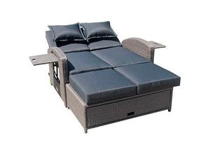 Garden Pleasure Loungesofa NIZZA, dunkelgrau Kunststoff, Metall, 7-teilig