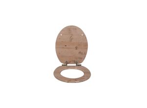 sanicomfort WC Sitz Wood light , MDF Holzkern, mit Absenkautomatik, Toilettensitz mit Klodecken, Klobrille und Deckel, verchromte Metallscharniere, einfache Montage