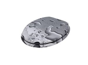 sanicomfort WC Sitz Steel , MDF Holzkern, ohne Absenkautomatik, Toilettensitz mit Klodecken, Klobrille und Deckel, verchromte Metallscharniere, einfache Montage