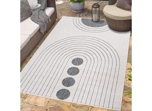 Outdoorteppich CARPET CITY "DUO RUG 5739", grau, B:200cm H:5mm L:290cm, Obermaterial: 100% Polypropylen, Teppiche, Wendeteppich Wetterfest In- & Outdoor, Balkon, Terrasse, Wohnzimmer
