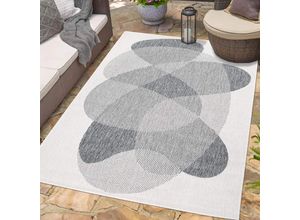 Outdoorteppich CARPET CITY "DUO RUG 5835", grau, B:120cm H:5mm L:170cm, Obermaterial: 100% Polypropylen, Teppiche, Wendeteppich Wetterfest In- & Outdoor, Balkon, Terrasse, Wohnzimmer