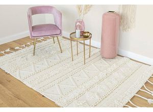 Wollteppich ME GUSTA "Bohist 525", beige (creme), B:160cm H:18mm L:230cm, Wolle, Teppiche