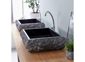 Waschbecken aus Marmor Scrula Slim black