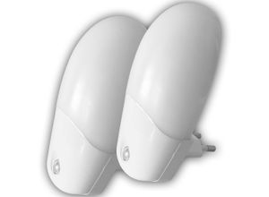 NIERMANN LED Nachtlicht, weiß, Lampen, Stecker-Nachtlicht 3in1 mit Dämmerungsensor, Set aus 2 Stück