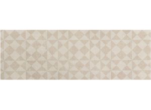 Vinyl-Läufer "Küchenläufer NIZZA, Made in Belgium", beige, B:50cm H:2,5mm L:200cm, Polyvinylchlorid (PVC), PRIMAFLOR-IDEEN IN TEXTIL, Teppiche, Läufer aus Vinyl, abwischbar, modernes geometrisches Design, Küche