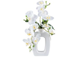 Kunstpflanze MY HOME "Orchidee Phalaenopsis", weiß, H:42cm, Kunststoff, Kunstpflanzen, im Design-Gefäß