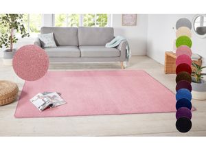 Teppich HANSE HOME "Shashi" Gr. 1, rosa (hellrosa), B:67cm H:8,5mm L:120cm, Kunstfaser, Teppiche, Kurzflor, Unifarben, Läufer, weich, Esszimmer, Kinderzimmer, Flur