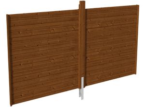 Carport-Rückwand SKANHOLZ, braun (nussbaum), B:355cm H:200cm, Holzwerkstoff, Gartenhaus-Seitenwände, aus Profilschalung