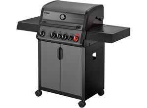 Gasgrill ENDERS "Hyde 4 SIKR Turbo", schwarz (schwarz, grau), B:135cm H:118cm T:56cm, Grills, erreicht turboschnell extrahohe Temperaturen für scharfes Anbraten​