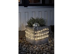 KONSTSMIDE LED-Lichterschlauch "Weihnachtsdeko aussen", transparent, Dioden 96 St. Flammen 96 St., Kabellänge 0,5m x Gesamtlänge 6,5m, Lichterketten, 6 m, mit Lichtsensor und 6h und 9h Timer, 96 warm weiße Dioden