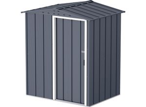 Duramax Metall Gartenhaus 163x112 Geräteschuppen Garten Gerätehaus Schiebetür, H. 182 x B. 163 x T. 112 cm, Metall