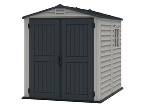 Duramax Kunststoff Gartenhaus 186x190 Geräteschuppen Garten Gerätehaus Drehtüren, H. 213 x B. 186 x T. 190 cm