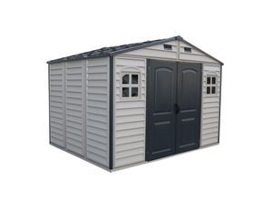 Duramax Kunststoff Gartenhaus 324x247 Geräteschuppen Garten Gerätehaus Drehtüren, H. 233 x B. 324 x T. 247 cm