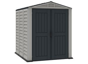 Duramax Kunststoff Gartenhaus 250x161 Geräteschuppen Garten Gerätehaus Drehtüren, H. 210 x B. 161 x T. 250 cm