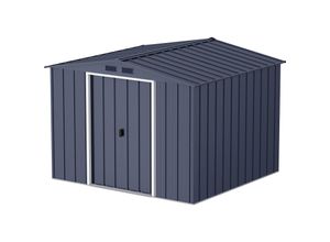 Duramax Metall Gartenhaus 262x234 Geräteschuppen Garten Gerätehaus Schiebetüren, H. 191 x B. 262 x T. 234 cm, Metall