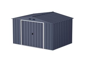Duramax Metall Gartenhaus 322x234 Geräteschuppen Garten Gerätehaus Schiebetüren, H. 196 x B. 322 x T. 234 cm, Metall