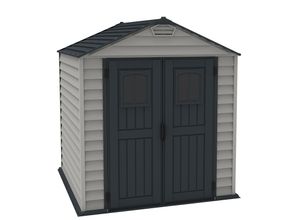 Duramax Kunststoff Gartenhaus 210x210 Geräteschuppen Garten Gerätehaus Drehtüren, H. 231 x B. 210 x T. 210 cm