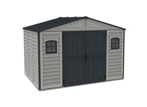 Duramax Kunststoff Gartenhaus 325x247 Geräteschuppen Garten Gerätehaus Drehtüren, H. 233 x B. 325 x T. 247 cm