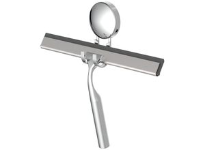 Duschabzieher EISL, grau (chromfarben), B:25cm H:2cm L:16cm, Acrylnitril-Butadien-Styrol (ABS), Wasserabzieher, Wandmontage, zum bohren oder kleben, mit auswechselbarer Gummilippe