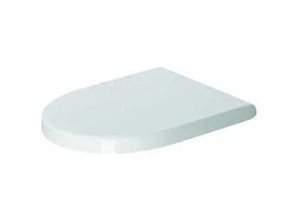 Duravit Starck 3 WC-Sitz D-shaped, Weiß HG 370x43x431mm mit Absenkauto. Sitzgarnitur ab. Edelstahl-Scharniere, überlappend 0063890000