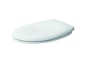 Duravit WC-Sitz, Oval, Weiß Hochglanz 376x43x446mm, ohne Absenkautomatik, Edelstahl-Scharniere 0064200000