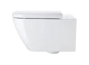 Duravit Happy D.2 WC-Sitz D-shaped, Weiß HG 359x43x430mm mit Absenkauto. Sitzgarnitur ab. Edelstahl-Scharniere, überlappend 0064590000