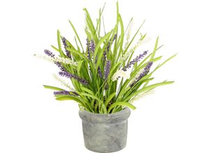 Kunstblume I.GE.A. "Lavendelbusch", lila (violett, weiß), B:26cm H:43cm L:22cm, Polyester, Kunstpflanzen