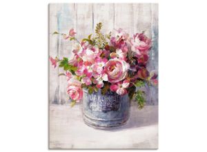 Wandbild ARTLAND "Gartenblumen I", pink (farbe bild(er): pink), B:60cm H:80cm T:1,8cm, Canvas, Leinwand, Bilder, als Leinwandbild, Poster in verschied. Größen