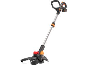 Akku-Rasentrimmer WORX "Nitro WG173E", bunt (schwarz, orange), Motorsensen, 3-IN-1 Funktion, bürstenloser Motor, inkl. Akku und Ladegerät