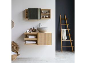 Waschbeckenschrank aus Teakholz 90 Typo
