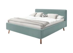 Polsterbett mit Bettkasten - blau