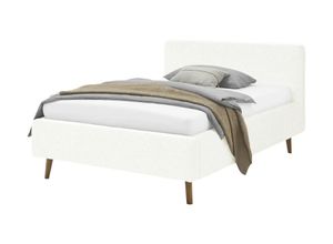 Polsterbett mit Bettkasten - creme