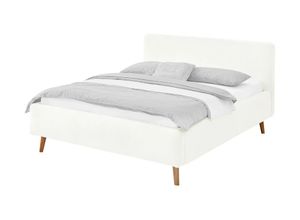 Polsterbett mit Bettkasten - creme