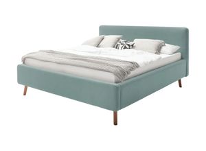 Polsterbett mit Bettkasten - blau