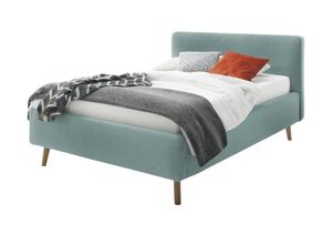 Polsterbett mit Bettkasten - blau