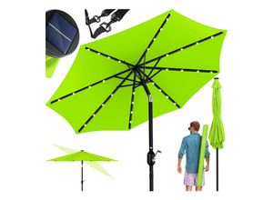 KESSER® Sonnenschirm Balkonschirm LED Solar mit Kurbel Inkl. 2in1 Schutzhülle Transporttasche, Gartenschirm, Schirm für Balkon Garten & Terrasse verstellbar knickbar