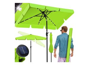 KESSER® Sonnenschirm Balkonschirm LED Solar mit Kurbel Inkl. 2in1 Schutzhülle Transporttasche, Gartenschirm, Schirm für Balkon Garten & Terrasse verstellbar knickbar