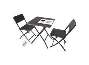 Klappbares Balkonmöbel Set 3-teilig, 2x Balkonstühle + 1x Balkontisch, Holzoptik