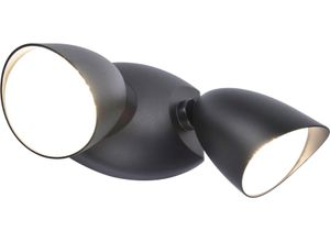 LUTEC LED Außen-Wandleuchte "LED-Aussenleuchte SHRIMP", schwarz (mattschwarz), 2 flammig, H: 11,00cm, Lampen, einstellbar