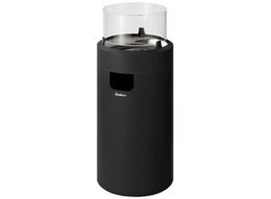 Feuerstelle ENDERS "Nova LED M", silber (schwarz, silberfarben), H:88cm Ø:36cm, Blech, Edelstahl, Glas, Stahl, Feuerkörbe, Gasbetrieben, ØxH: 36x88 cm