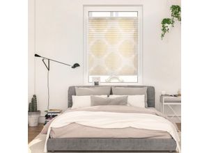 Plissee LICHTBLICK ORIGINAL "Plissee Klemmfix, ohne Bohren, blickdicht, Stripy Boho Drop India", beige (beige, weiß, weiß), B:80cm H:130cm, Obermaterial: 100% Polyester, Plissees