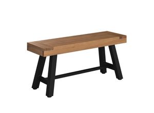 Ambia Garden Gartenbank , Schwarz, Akazie , Holz, Metall , Akazie , vollmassiv , 2-Sitzer , 100x45x31 cm , Bsci, FSC 100% , Gartenmöbel, Gartenbänke
