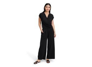 Overall VERA MONT "Vera Mont Damen Jumpsuit in 7/8 Länge", Damen, Gr. 34, Normalgrößen, schwarz, Obermaterial: 95% Polyester, 5% Elasthan., casual, figurumspielend, V-Ausschnitt, ohne Ärmel, Overalls, Muster