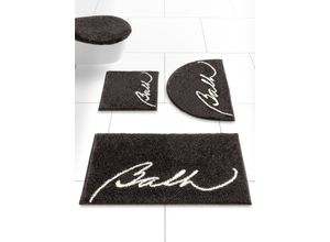Badematte GRUND Gr. 9, schwarz, WC-Vorleger rechteckig ohne Ausschnitt (45cm x 50cm) WC-Deckelbezug (47cm x 50cm),, Badematten