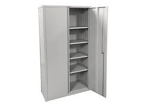 Stahlschrank Phoenix SCF1891GGK, faltbar, 4 Fachböden, Schlüsselschloss, B 915 x T 370 x H 1830 mm, Stahl, lichtgrau RAL 7035
