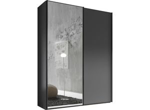 Schwebetürenschrank STAUD "Sinfonie Plus, edles Design in hochwertiger Qualität, Made in Germany", vulkan, B:200cm H:222cm T:68cm, Holzwerkstoff, Schränke, Mit Spiegeltüre und vier verschiedenen Ausstattungsvarianten