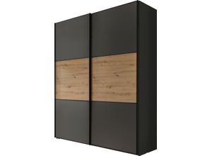 Schwebetürenschrank STAUD "Includo, Made in Germany", dekor vulkan, artisan eiche, B:225cm H:222cm T:68cm, Holzwerkstoff, Schränke, Mit vier verschiedenen Ausstattungsvarianten